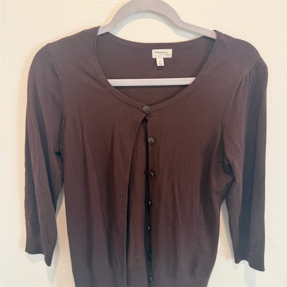 Halogen Chocolate Knit Top